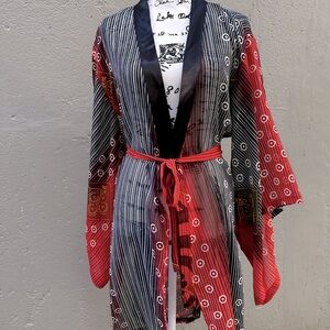 TOMO NEW wrap dress, hand mark chiffon sheer fabric.